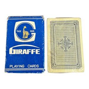 NEW Sealed! Vintage Giraffe Playing Cards Blue & White Backs